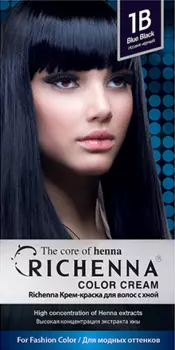 Richenna Color Cream Blue Black - Крем-краска для волос с хной № 1B