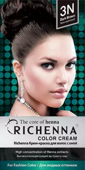 Richenna Color Cream Dark Brown - Крем-краска для волос с хной № 3N