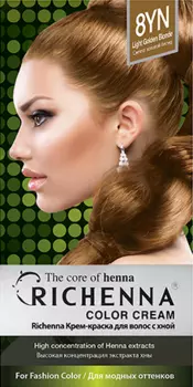Richenna Color Cream Light Golden Blonde - Крем-краска для волос с хной № 8YN
