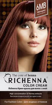 Richenna Color Cream Mahogany - Крем-краска для волос с хной № 6MB