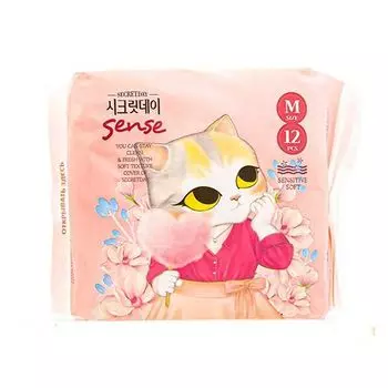 Secret Day Sense Medium - Ультратонкие дышащие органические прокладки 12 шт. (24 см)