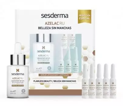 Sesderma Azelac - Промонабор Красота без пигментации (липосомальная сыворотка 30 мл, средство в ампулах депигментирующее 5*1,5 мл)