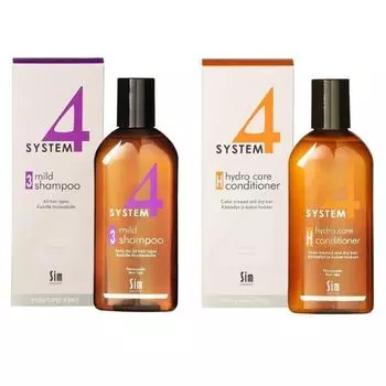 Sim Sensitive System 4 - Набор для ежедневного ухода (шампунь №3 215 мл, бальзам H 215 мл)