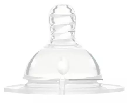 Соска для бутылочек с широким горлышком 2шт., 3 месяца + силиконовая, медленный и средний поток