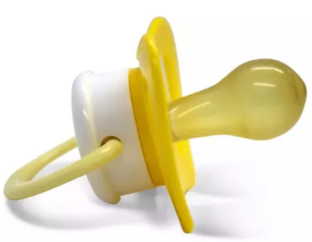 Соска-пустышка классическая латексная 6месяцев + "Тама-Тама" цвет желтый