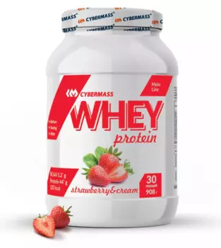 Сухой белковый концентрат Whey "Клубника-сливки", 908 г