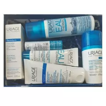 Uriage Eau Thermale Man Box 2022 - Подарочный набор (дезодорант 50 мл, термальная вода 50 мл, стик для губ 4 гр, крем с медью и цинком 15 мл, крем липидовосстанавливающий 50 мл, крем для рук 30 мл)