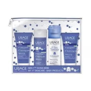 Uriage - Набор путешественника (первый очищающий пенящийся крем 50 мл, первое увлажняющее молочко 50 мл, первая очищающая вода 100 мл, первая термальная вода 50 мл)