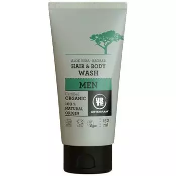 Urtekram - Мужской гель для мытья волос и тела "Алое Вера-Баобаб" 150 мл