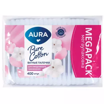 Ватные палочки для ежедневного применения Pure Cotton в полиэтилене с автозапайкой, 400 шт