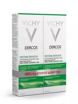 Vichy Dercos - Интенсивный шампунь-уход против перхоти для сухих волос 2 х 200 мл