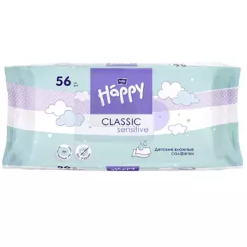 Влажные детские салфетки Classic Sensitive, 56 шт