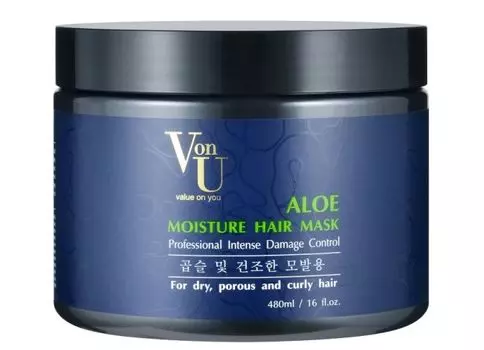 Von-U Aloe Moisture Hair Mask - Маска для волос увлажняющая с алое вера 480 мл