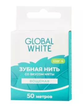 Вощеная зубная нить со вкусом мяты, 50 м