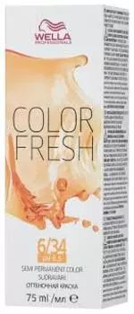 Wella Color Fresh - Оттеночная краска 6/34 темно-золотистый медный 75 мл