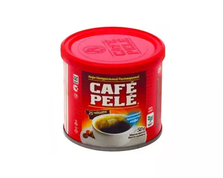 Кофе растворимый Cafe Pele, 50 г жестяная банка (Пеле)