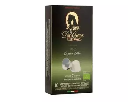 Кофе в капсулах Carraro Don Cortez Bio, 10 капсул для кофемашин Nespresso (Карраро)