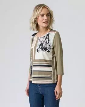 Блузка, р. 52, цвет светло-оливковый