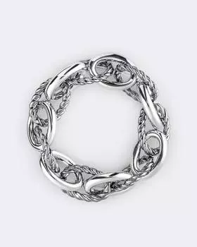 Браслет-цепь из крупных звеньев, цвет родирование