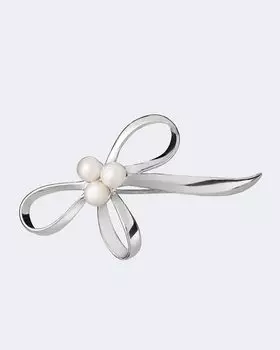 Брошь из родированного серебра