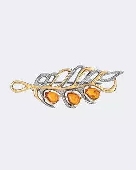 Брошь лист Ages of Amber
