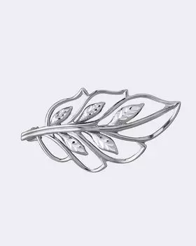 Брошь-лист из серебра