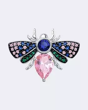 Брошь-муха с красной вставкой Diamant