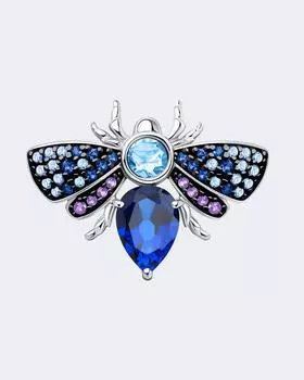 Брошь-муха с синей вставкой Diamant