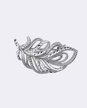 Брошь-перо из серебра