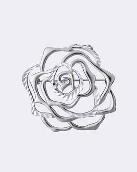 Брошь «Роза» из серебра с алмазной гранью