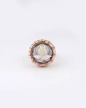 Кольцо ажурное с розовой позолотой Cameo Italiano