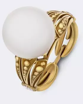 Кольцо «Флорентийский ирис» с имитацией жемчуга Fiore di Firenze