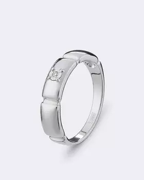 Кольцо из серебра с бриллиантом Diamant