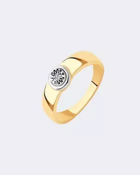 Кольцо из серебра с бриллиантом Diamant