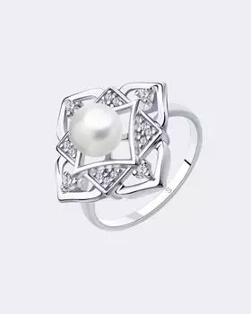 Кольцо из серебра с жемчужиной Diamant