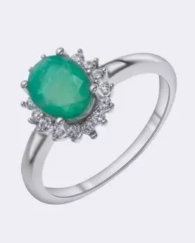 Кольцо классическое с драгоценным камнем