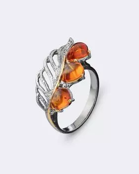 Кольцо лист Ages of Amber