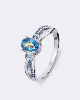 Кольцо с мистик-кварцем