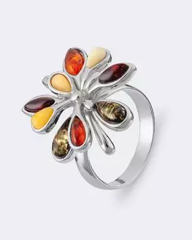 Кольцо с янтарем «Фонтан» Ages of Amber