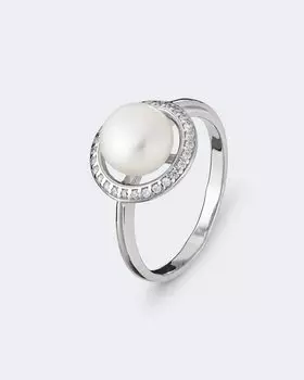 Кольцо серебряное с жемчугом
