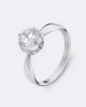 Кольцо-солитер с фианитом