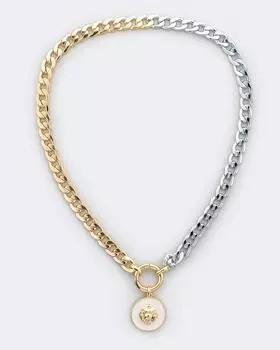 Колье из комбинированного металла с медальоном Selena