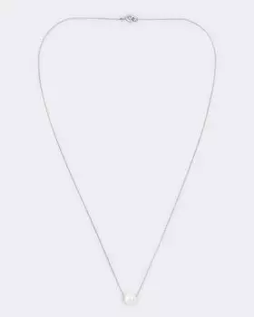 Колье с родированием и жемчугом