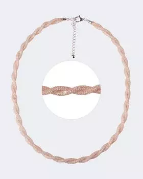 Колье серебряное плетеное