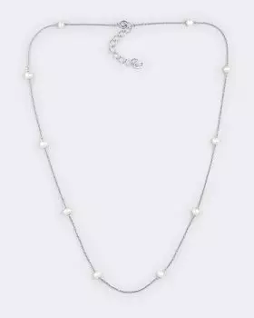 Колье серебряное с жемчугом