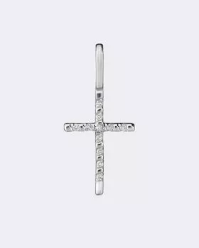 Крестик из серебра с бриллиантами