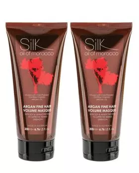 Маска для придания объема волосам с аргановым маслом, 2 шт. Silk Oil of Morocco Argan Volumizing