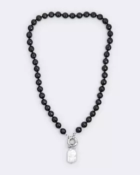 Ожерелье с агатом и барочной жемчужиной Selena Роман с камнем