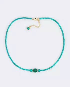 Ожерелье с туркенитом и вставкой из кварца Selena Роман с камнем