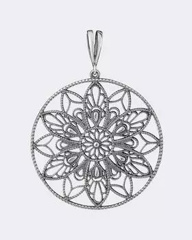 Подвеска ажурная из оксидированного серебра